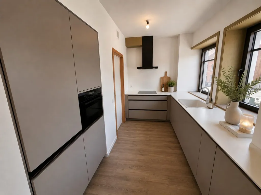 Cocina - Eco-Friendly Apartment with Terrace in Kortrijk