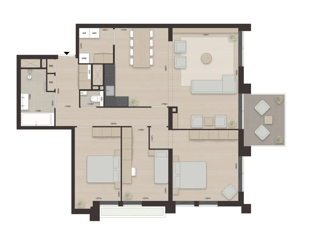 Plan - Parkview Apartment with Balcony in Utrecht