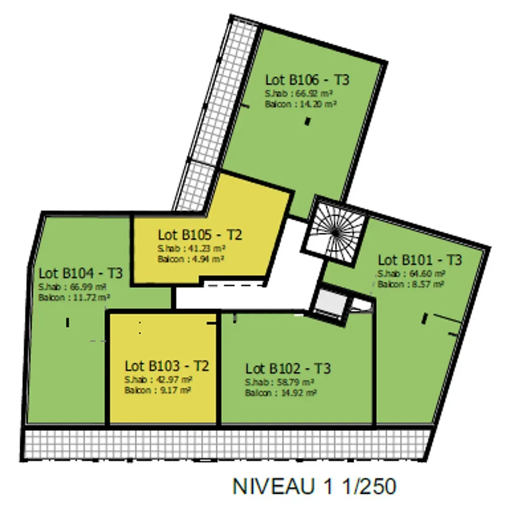 Plan - Appartement 2 Pièces avec Balcon à Valence