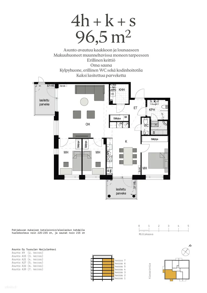 Planimetria - Modern Apartment with Two Balconies in Tuusula