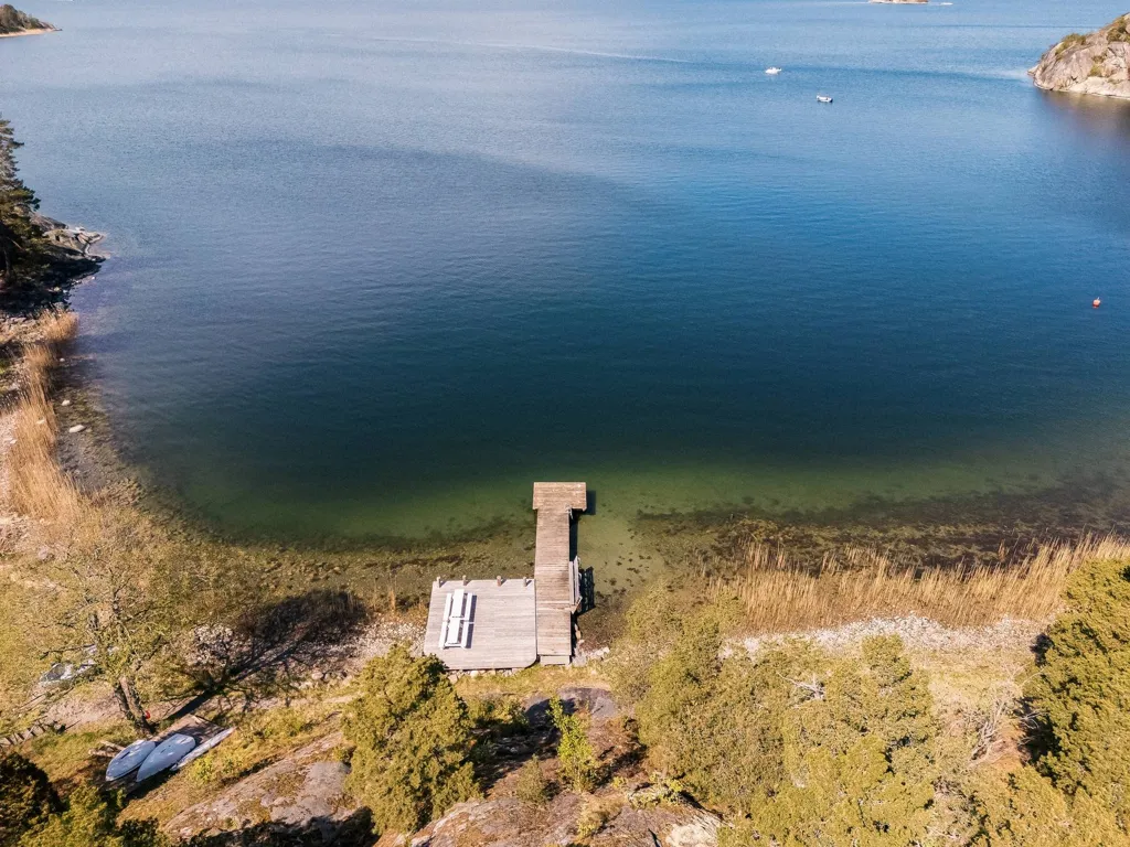 Vue aérienne - Architectural Cottage with Sea View on Muskö