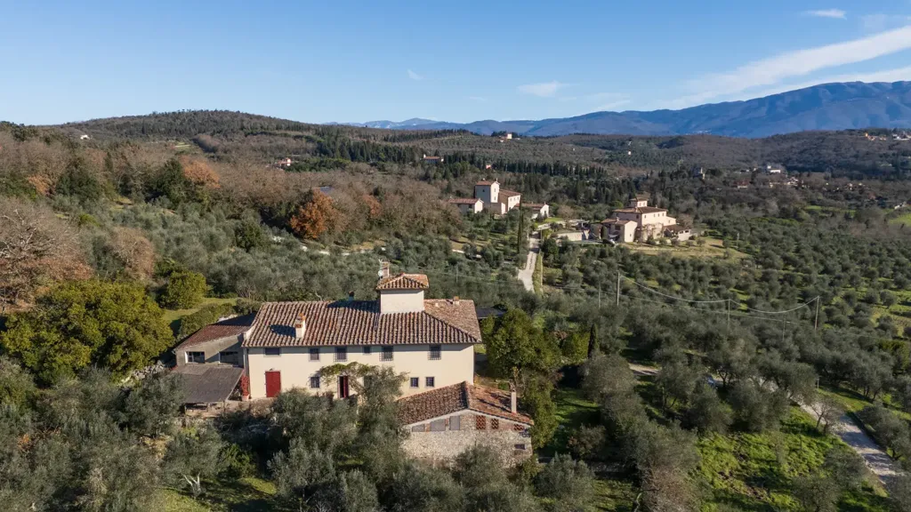 Vue aérienne - Villa with Pool and Tuscan Hills View in Rignano Sull'Arno