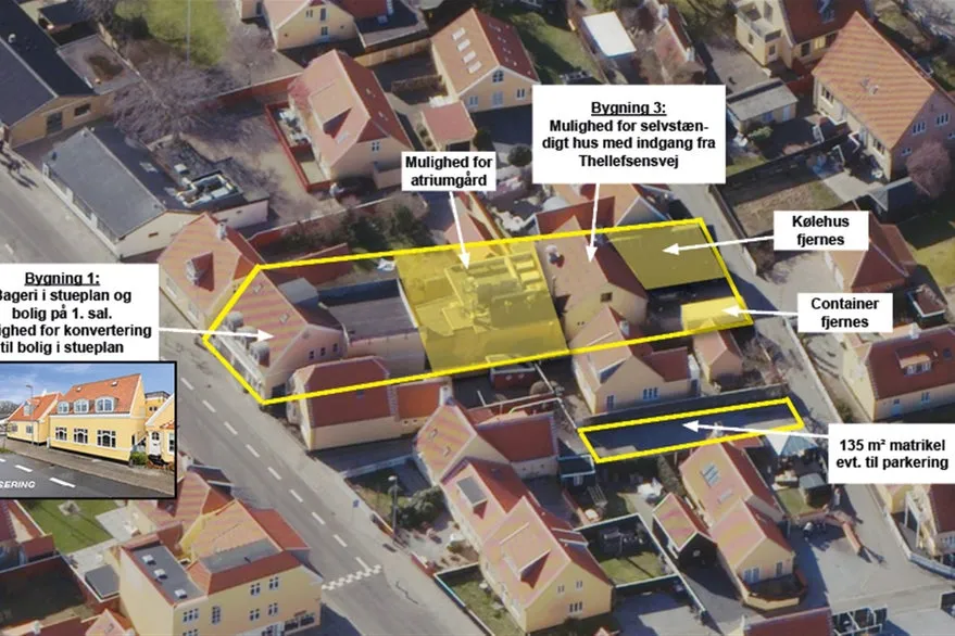 Vue aérienne - Historic Bakery with Potential Residential Conversion in Skagen