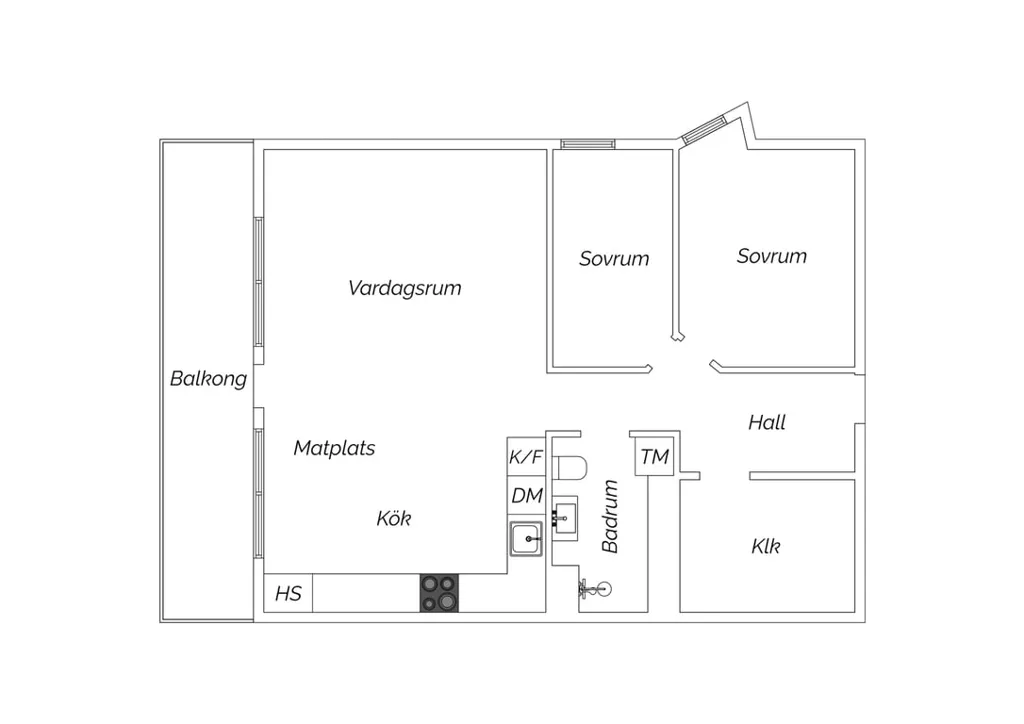 Plaan - Spacious 3rd Floor Flat with Balcony in Lund