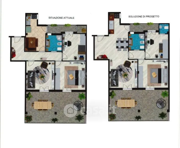 Plan - Attico with Sea View in Bari