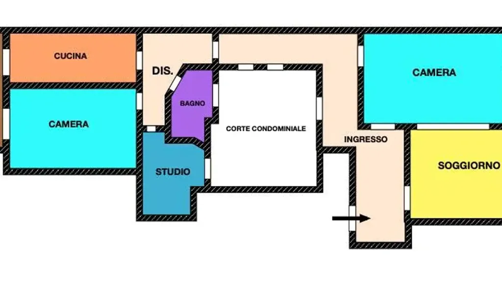 Planimetria - Rusticated Apartment with Balcony in Florence