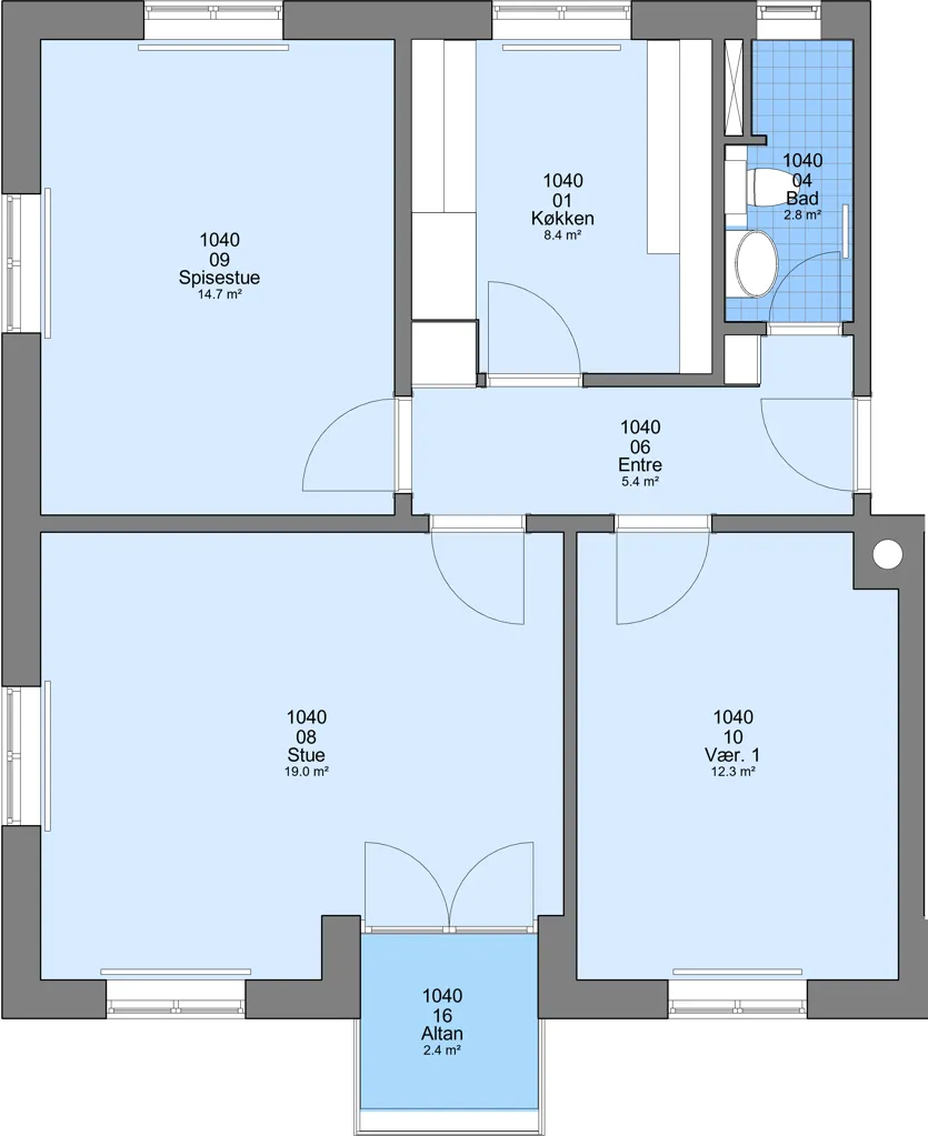 Plan - Three-Bedroom Apartment in Vejle