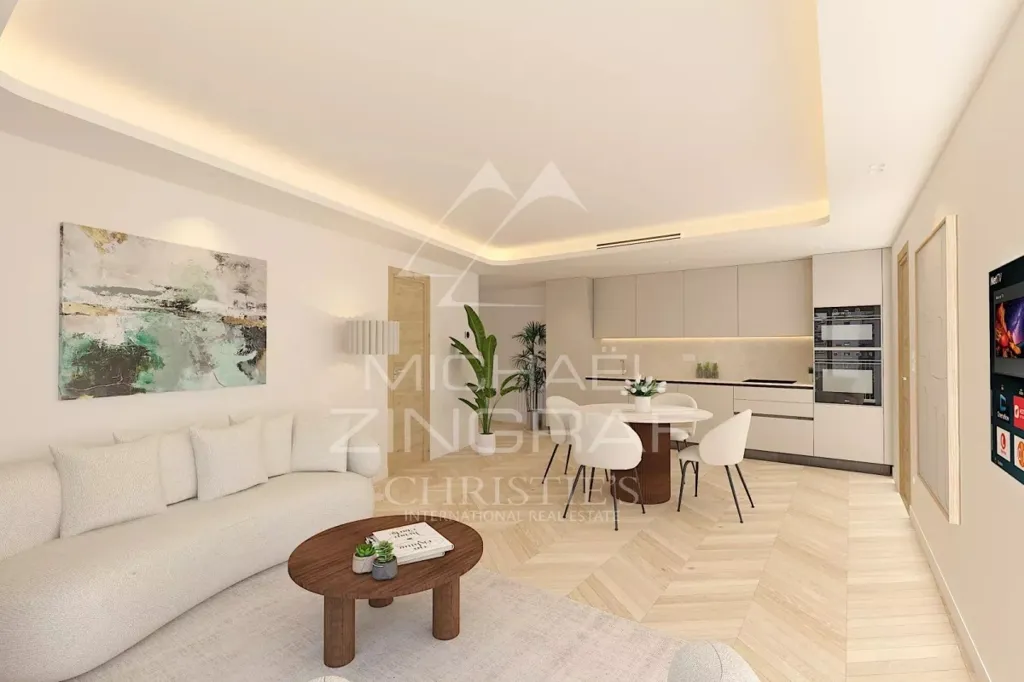Séjour - Appartement Moderne avec Terrasse sur la Croisette