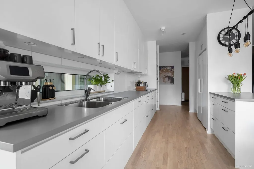 Kitchen - Modern Apartment with Balconies in Örebro