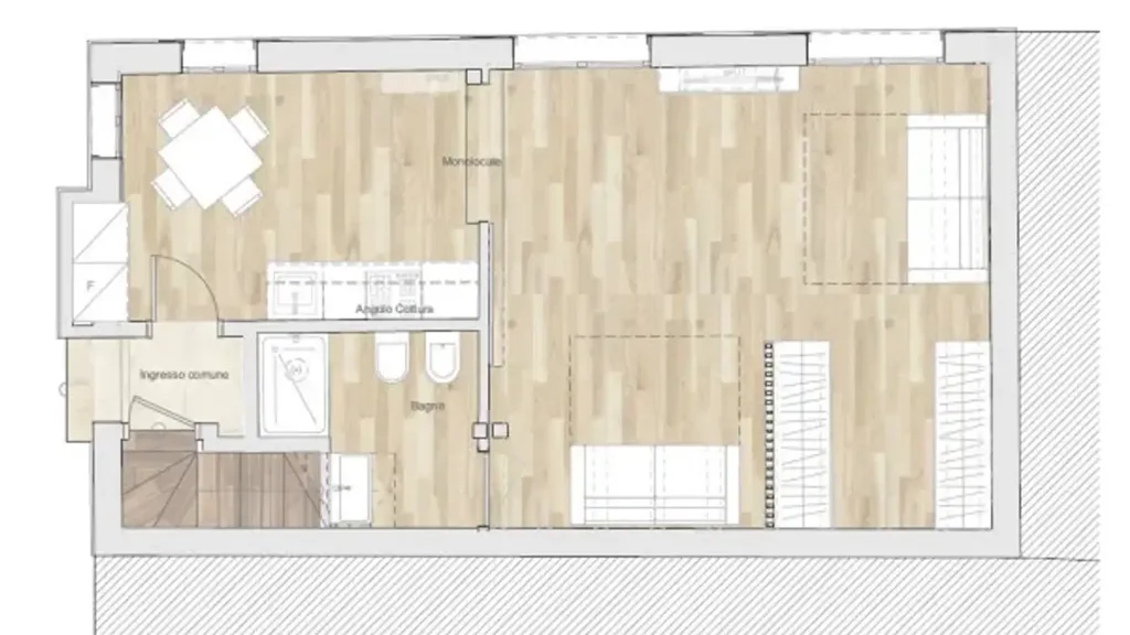 Plan - Rustic-Style Flat with Canal View in Venice