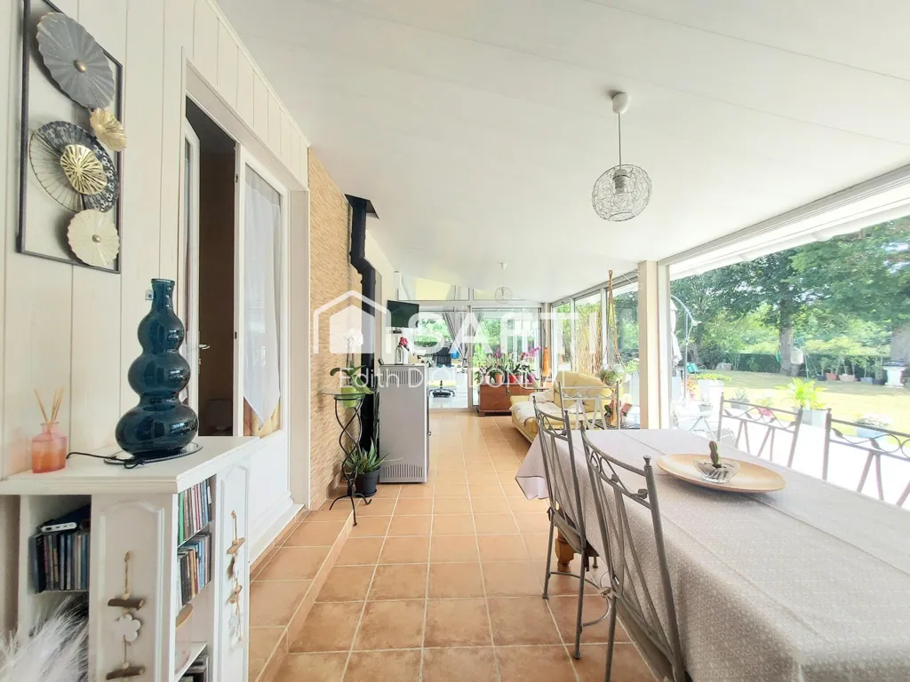 Terrace - House with Heated Veranda in Saint-Vincent-sur-Graon