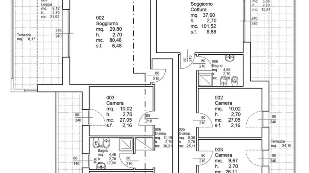 Plan - Modern Apartment with Terrace in Vigodarzere