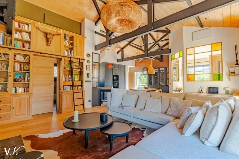 Living Room - Renovated Villa with Pool in Cap Ferret