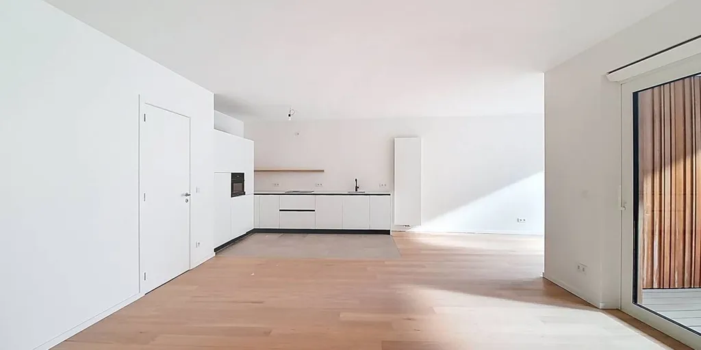 Köök - Apartment with Park View in Gent Dockside