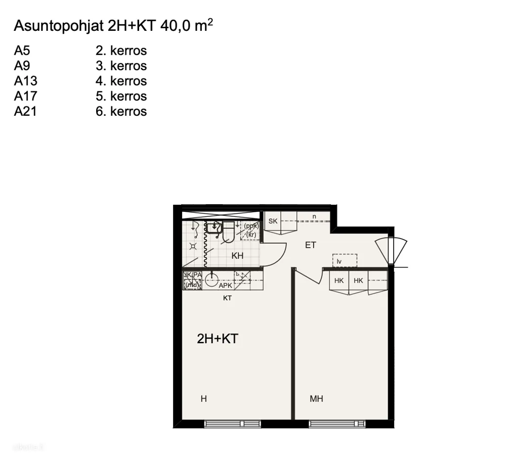 Plaan - Fully Renovated Flat with Balcony in Oulu