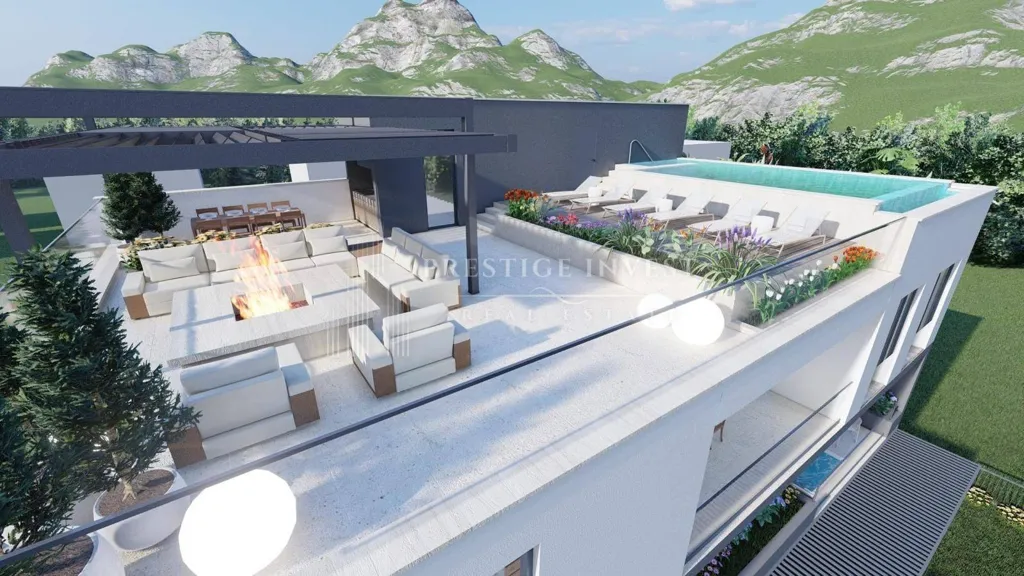 Terrace - Modern Apartment with Sea View in Sukošan
