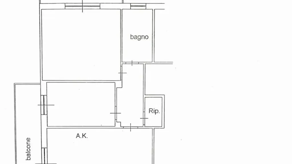 Floor Plan - Rented Apartment with Balconies in Rome