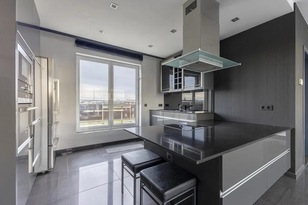 Kitchen - Dutch-Style Apartment with Panoramic View in Deurne