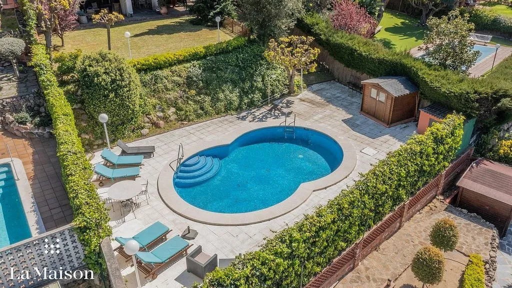 Aerial - Luxury House with Pool in Arenys de Munt