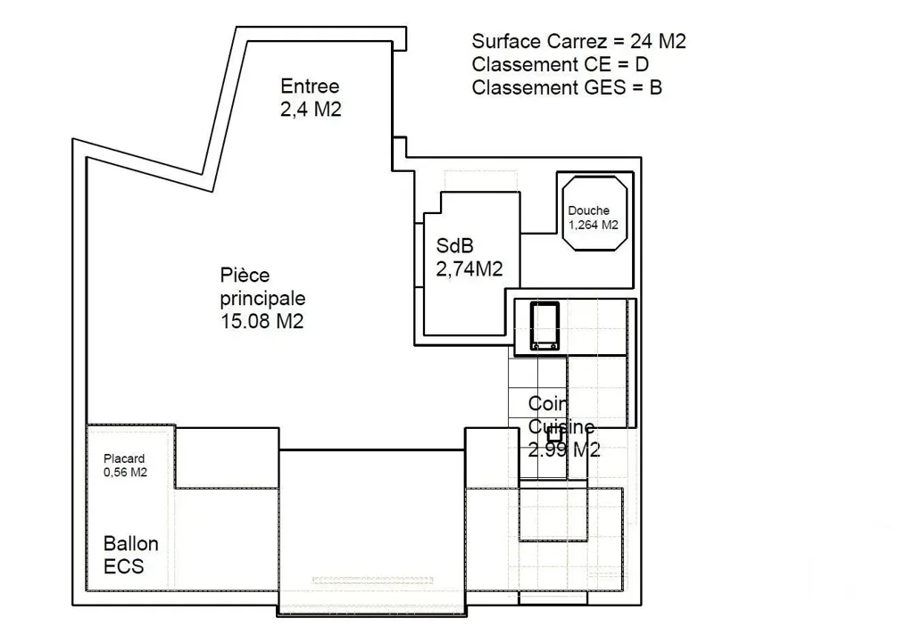 Plaan - Meubled Studio with Kitchen in Schiltigheim