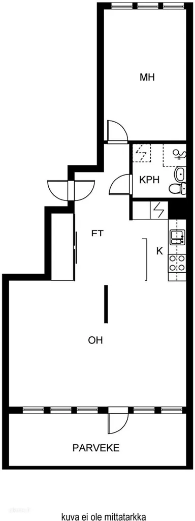 Planimetria - Modern Flat with Balcony in Vaasa