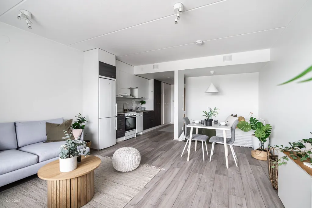 Living Room - Modern Flat with Balcony in Keimola, Vantaa