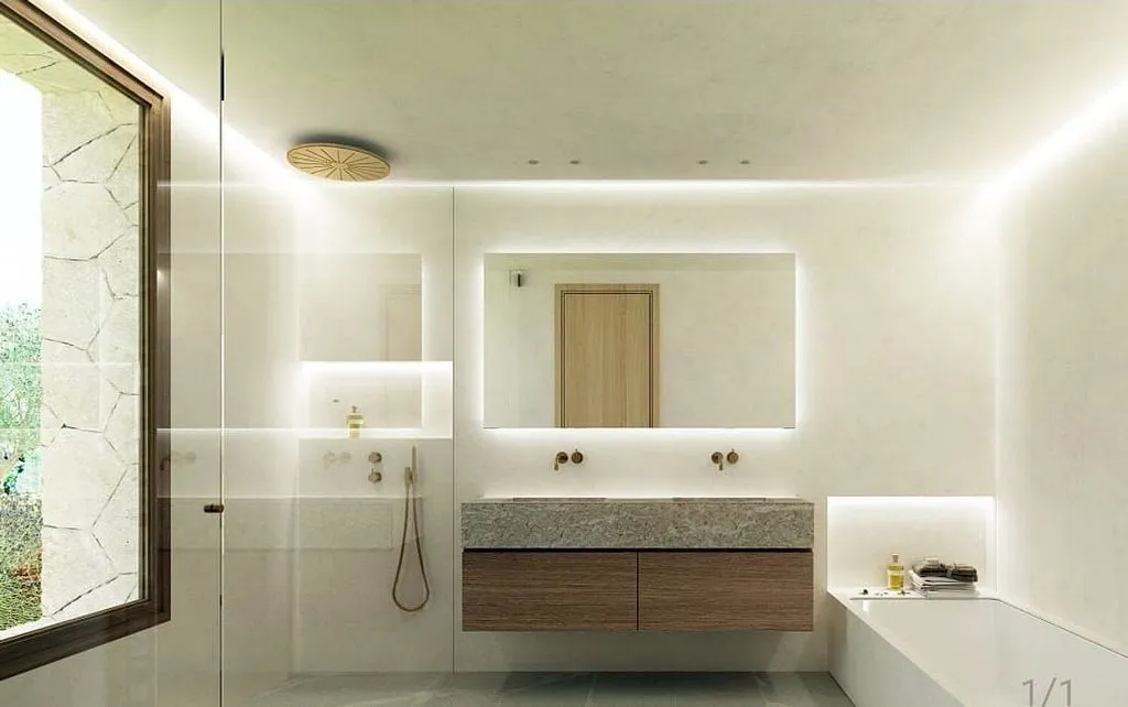 Salles de bain - Contemporary Chalet with Pool in Consell