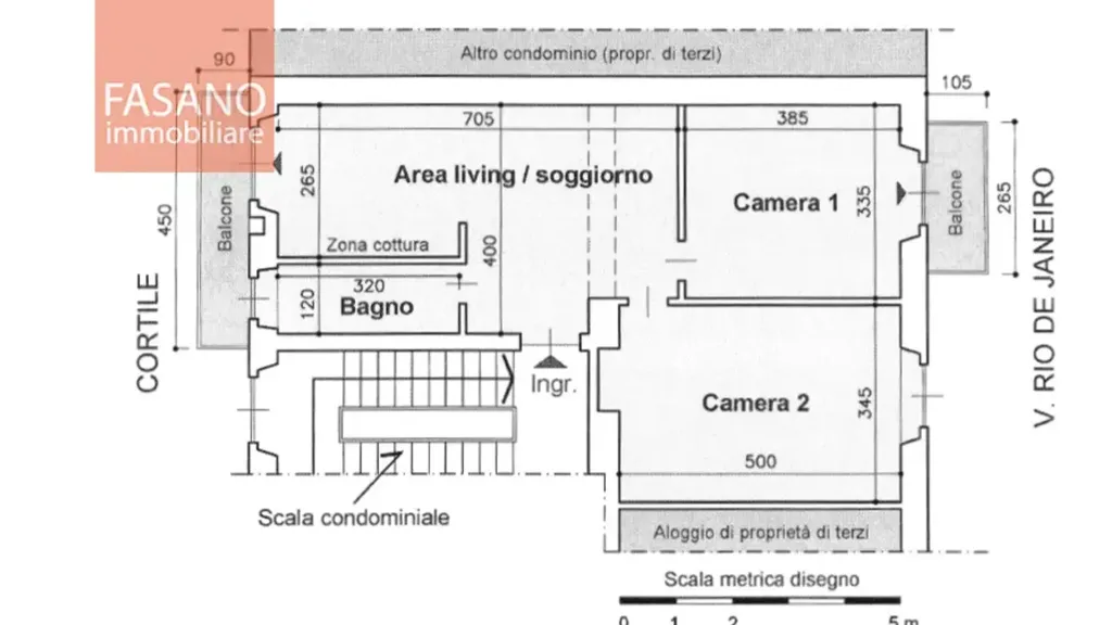 Planimetria - Spacious Student Flat with Balconies in Turin