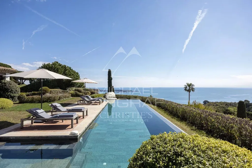 Piscine - Villa avec Vue Panoramique sur la Mer à SuperCannes