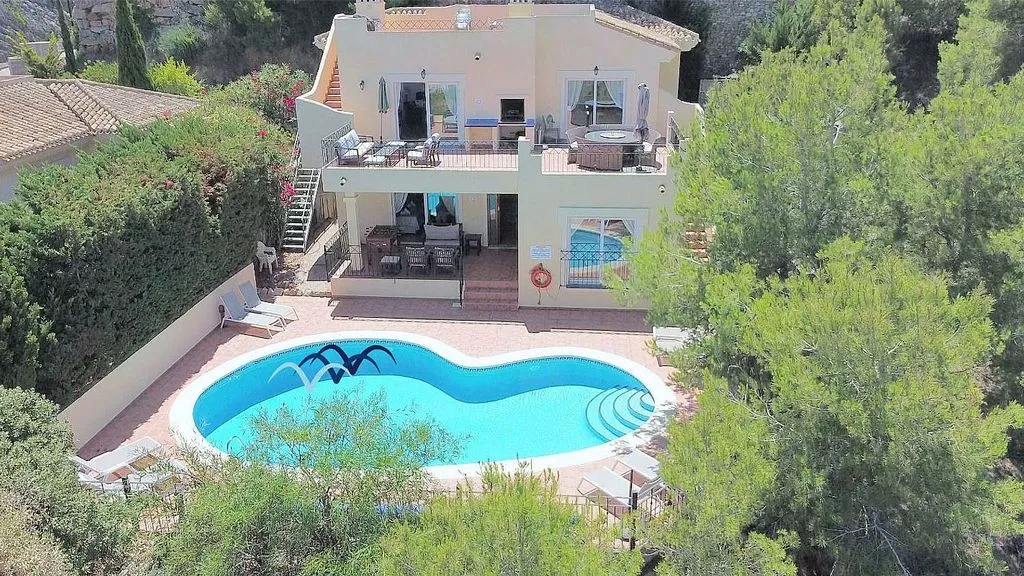 Aerial - Chalet with Pool and Sea View in Golf Area