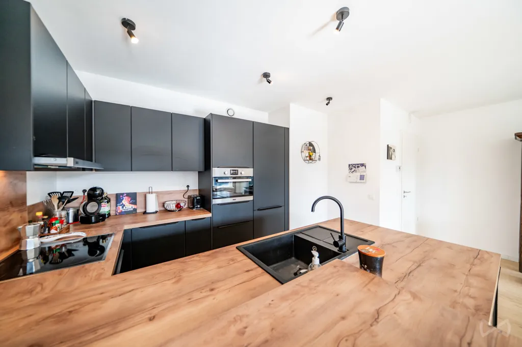Kitchen - Modern Apartment with Terrace in Waremme