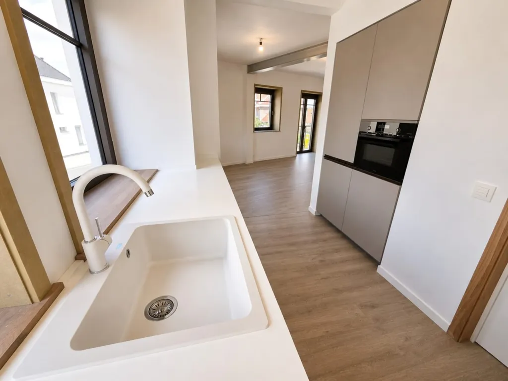 Cocina - Eco-Friendly Apartment with Terrace in Kortrijk
