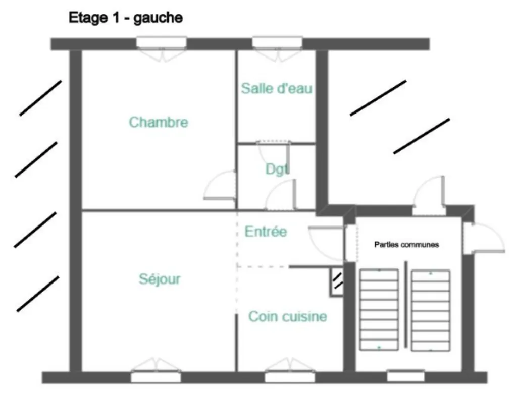 Plan - Appartement 2 Pièces Centre Ville à Millau