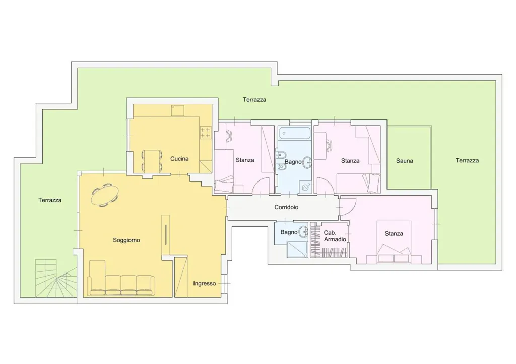 Plan - Penthouse with Private Terraces in Laives