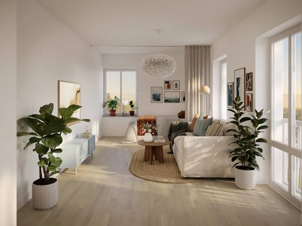 Soggiorno - 4th Floor Apartment with Balcony in Linköping
