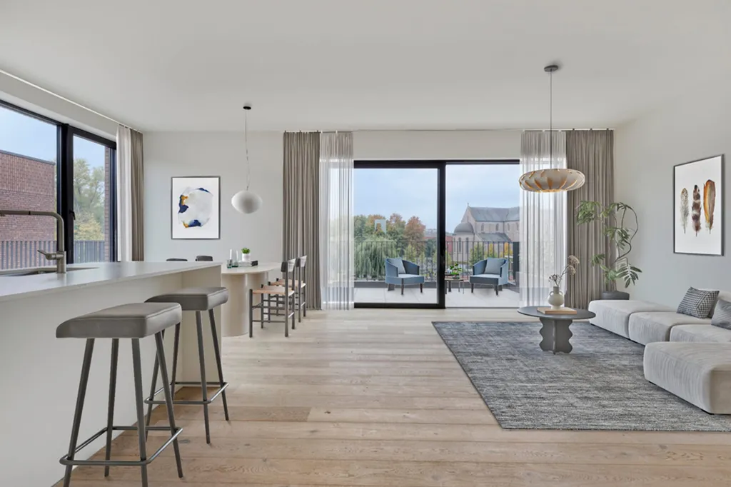 Elutuba - Penthouse with South-Facing Terrace in Merelbeke