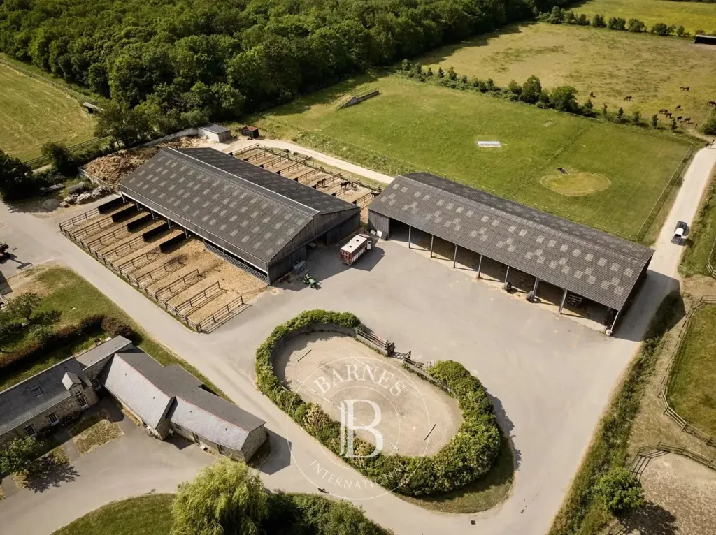 Aerial - Exceptional Haras with Professional Facilities near Nantes