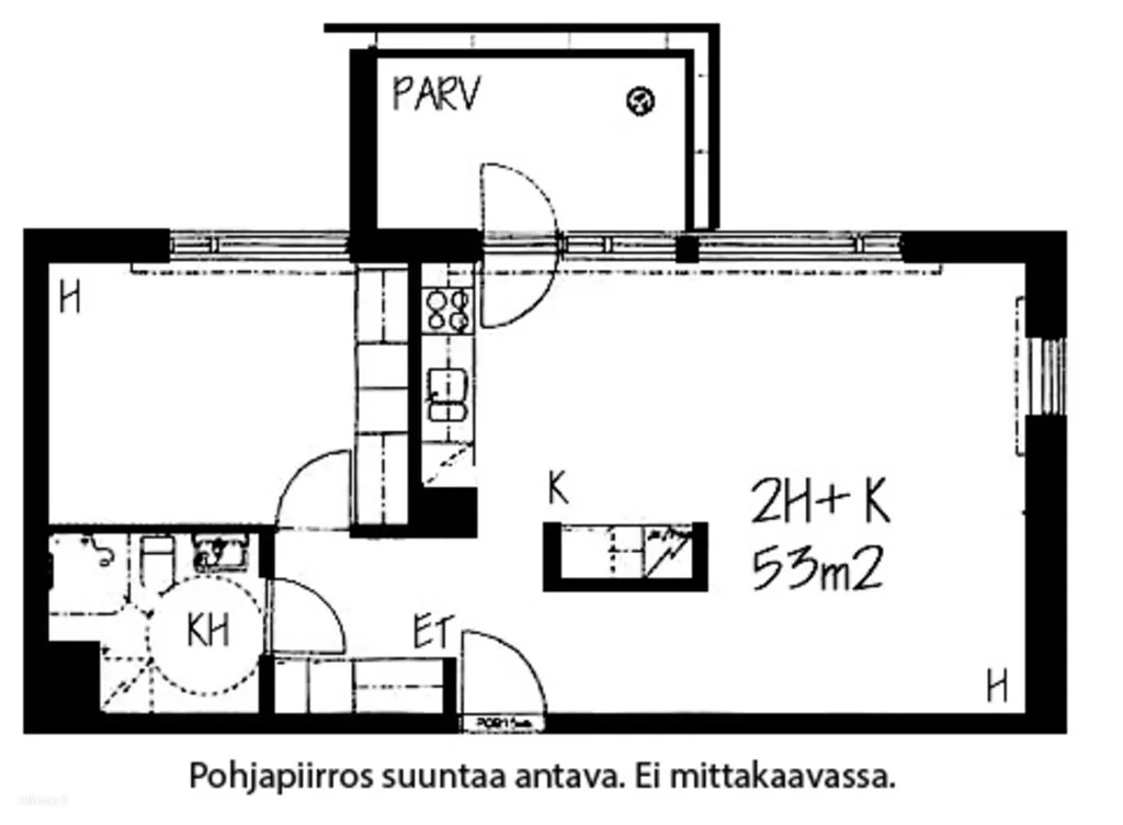 Plan - Seafront Apartment with Terrace in Herttoniemi