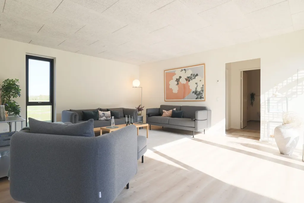 Living Room - Architectural Garden House in Viborg