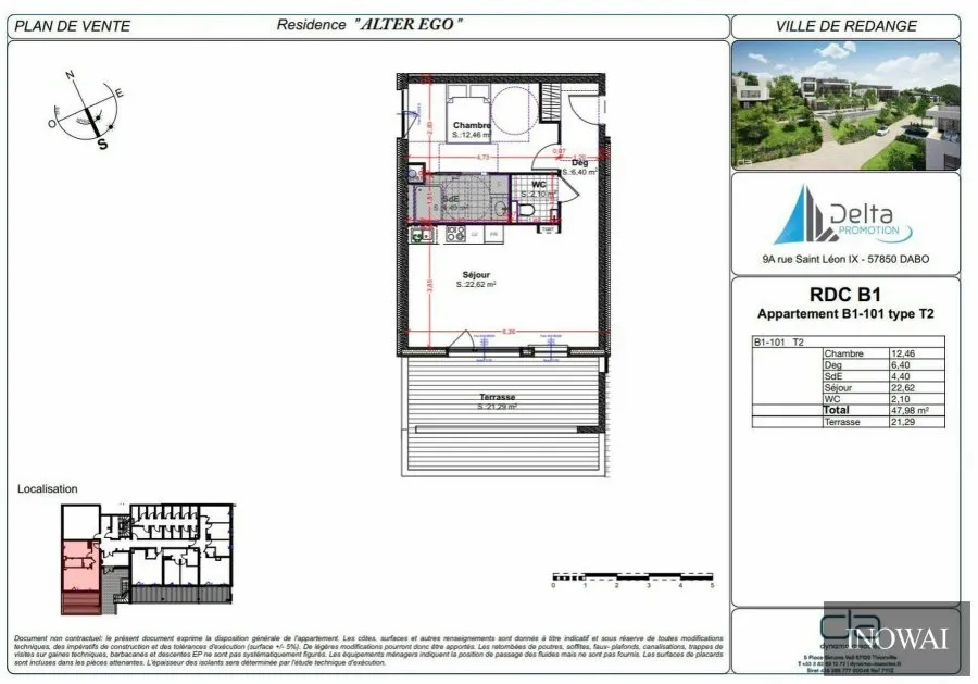 Plaan - Apartment with Terrace in Ecored, Rédange