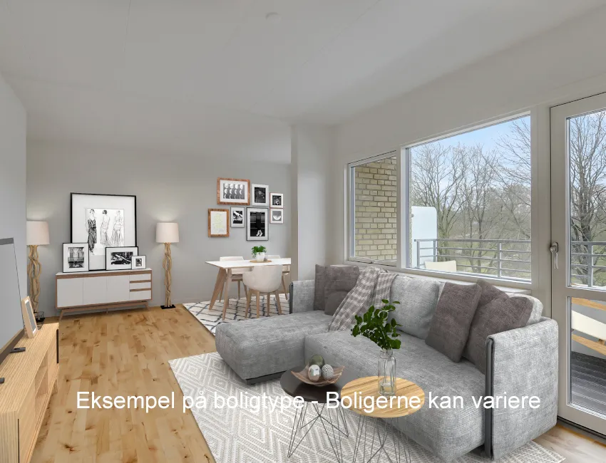 Séjour - Apartment with City View in Aalborg