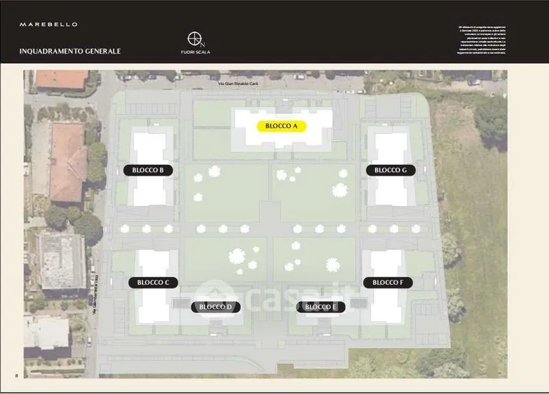 Plan - Design Trilocale with Double Terraces in Rimini