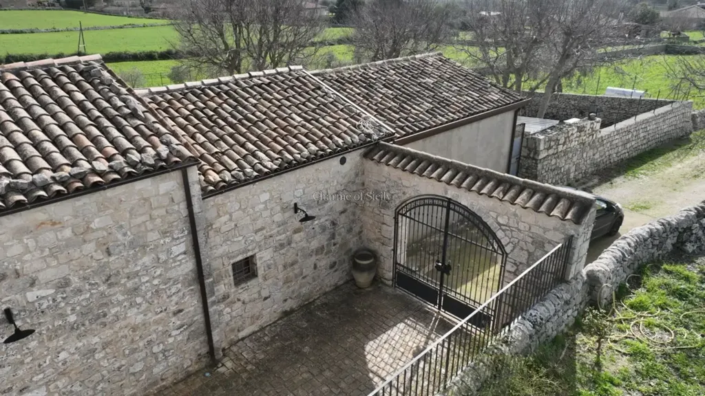 Aerial - Historic Stone Villa with Garden in Modica