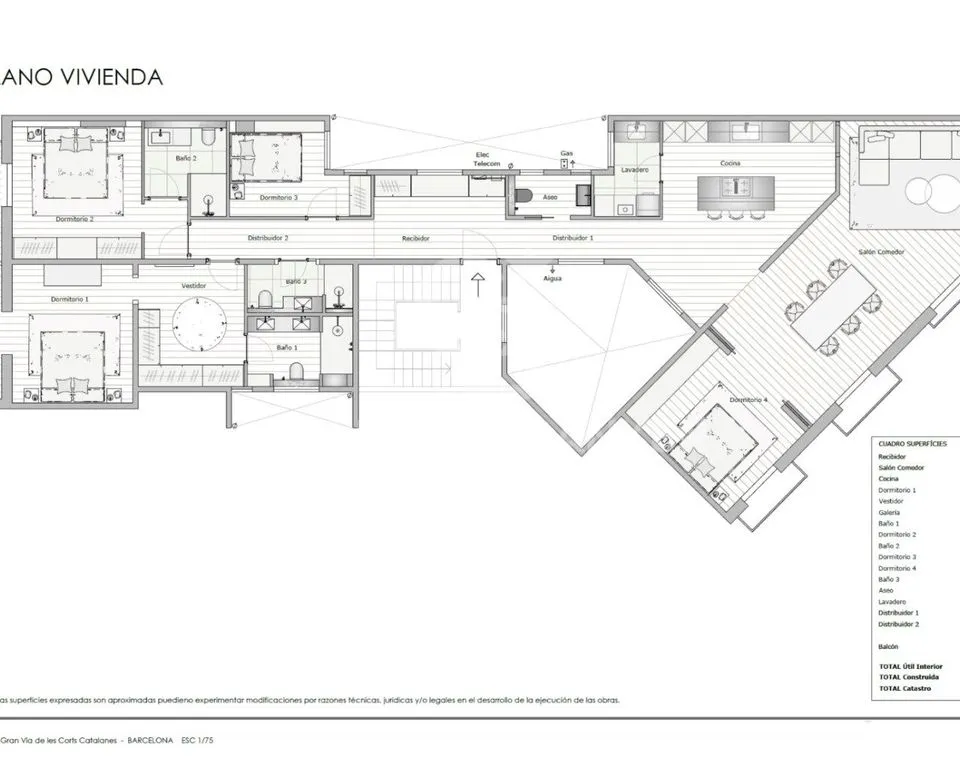 Planimetria - Luxury Flat with Modernist View in Barcelona