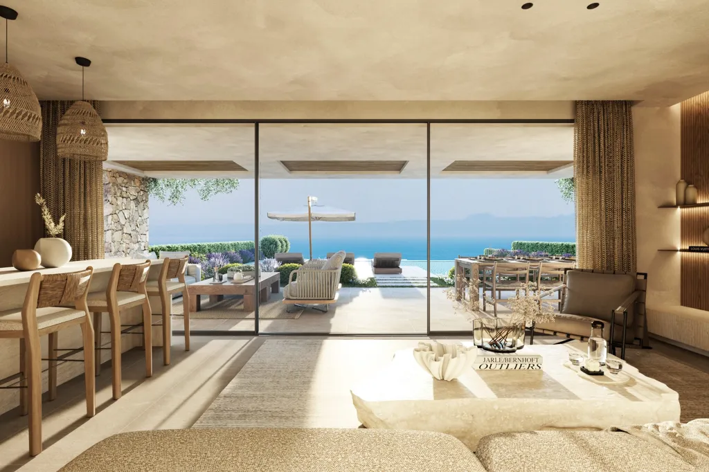 Living Room - Luxury Villa with Private Pool in Hanioti