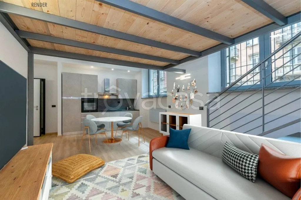 Living Room - Retrofitted Loft with South-East View in Torino