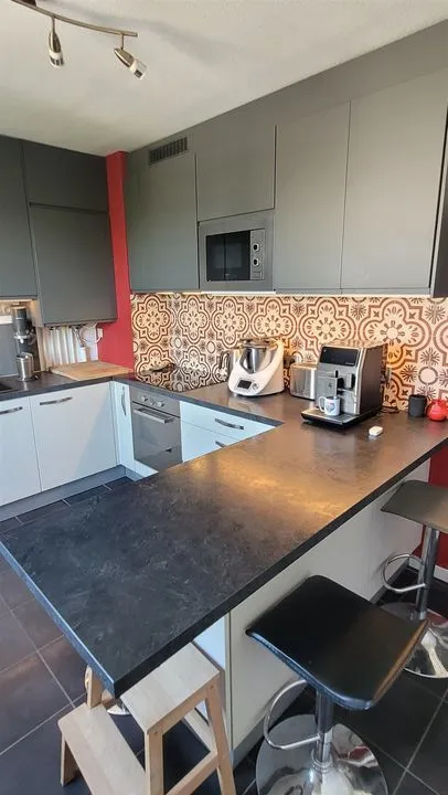 Kitchen - T3 Flat with Secure Garage in Fontaines-sur-Saône