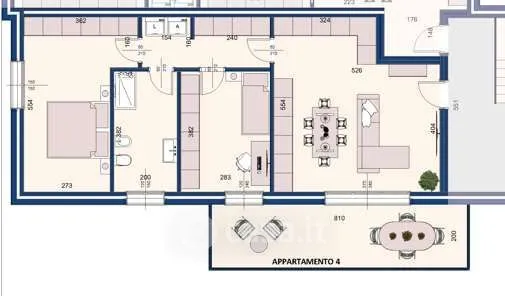Plan - Eco-Friendly Apartment with Terrace in Carpi