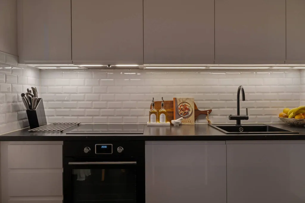 Kitchen - Modern Two-Bedroom with South-Facing Balcony in Malmö