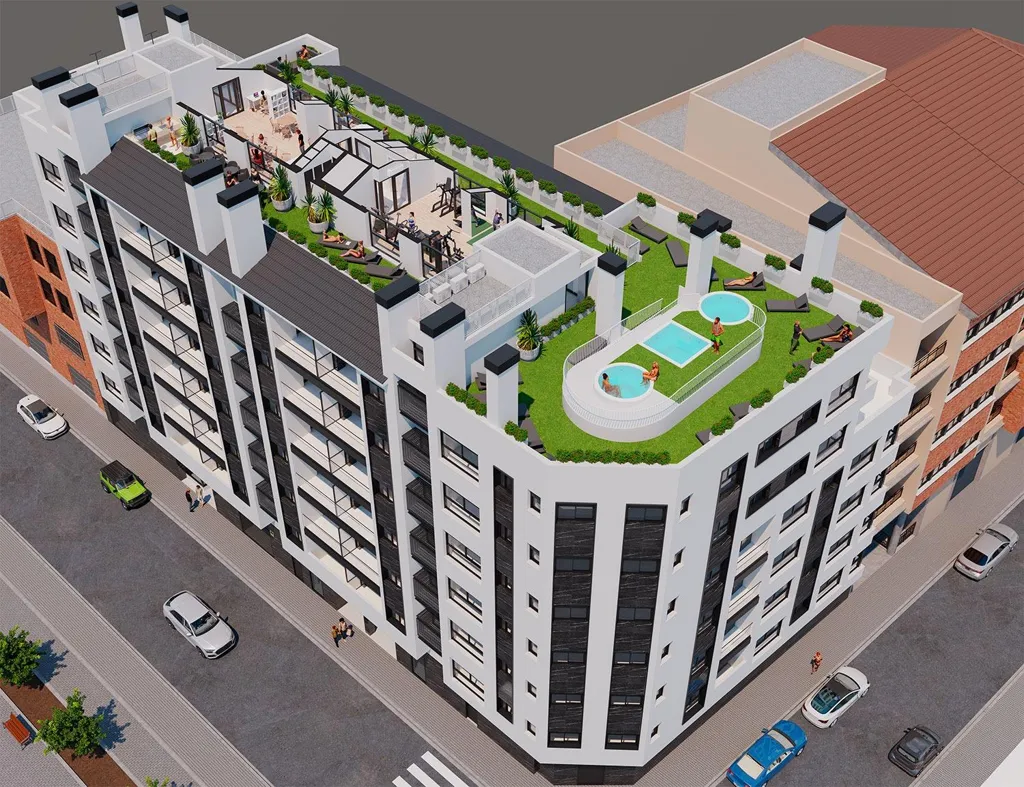 Aerial - Modern Flat with Gym and Spa in Castellón